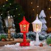 🎄Christmas Tree Night Light | Northlight Lighted Musical Snowman Snowing Black Christmas Street Lamp