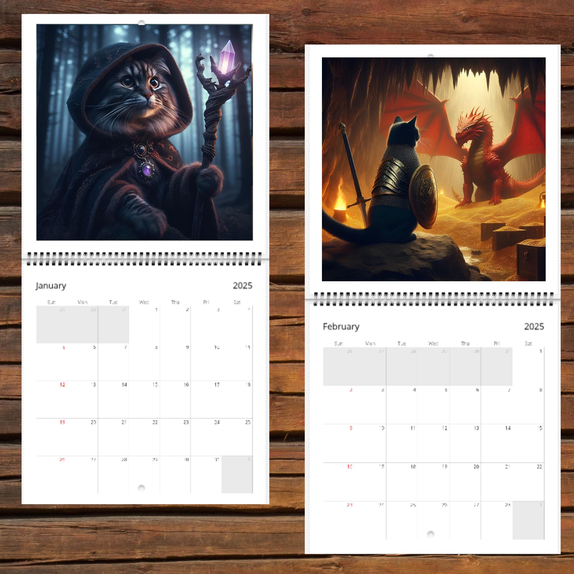 🐱Weird Medieval Quest Cats Calendar 2025📅