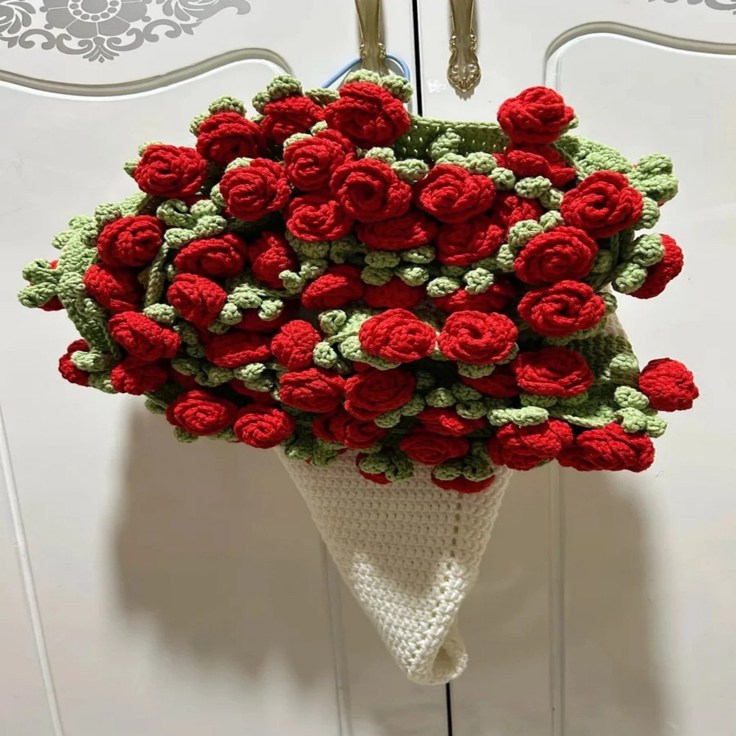 🎁TikTok Last Day Sale - 70% OFF🔥Hand-Knitted Rose Blanket DIY Kit & Ready-Made Gift for Mother's Day Valentine's Day
