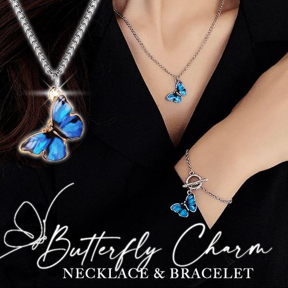 Butterfly Charm Necklace & Bracelet - 🔥Buy 2 free shipping