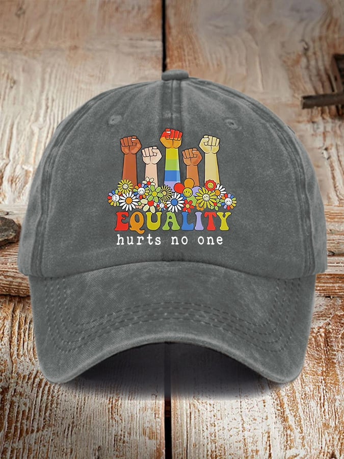 Vintage Equality Hurts No One Print Baseball Cap