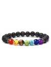 Rainbow Volcanic Stone Turquoise Tiger Eye Yoga Woven Bracelet