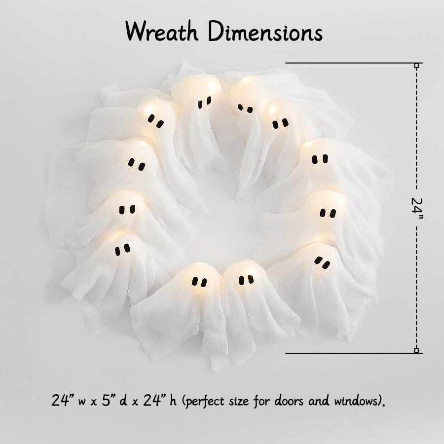 🎁TikTok Last Day Sale - 70% OFF🎉Lit Ghosts Wreath🏆Flash Sale⚡