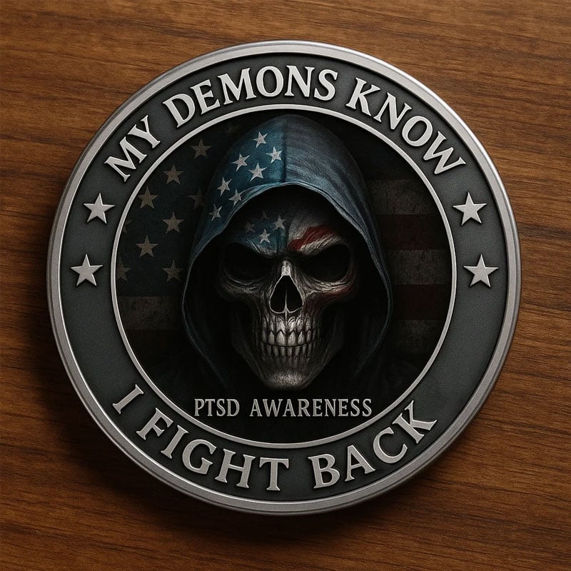 🏆Flash Sale 60% OFF - 🎖️PTSD Awareness Veterans Challenge Coin