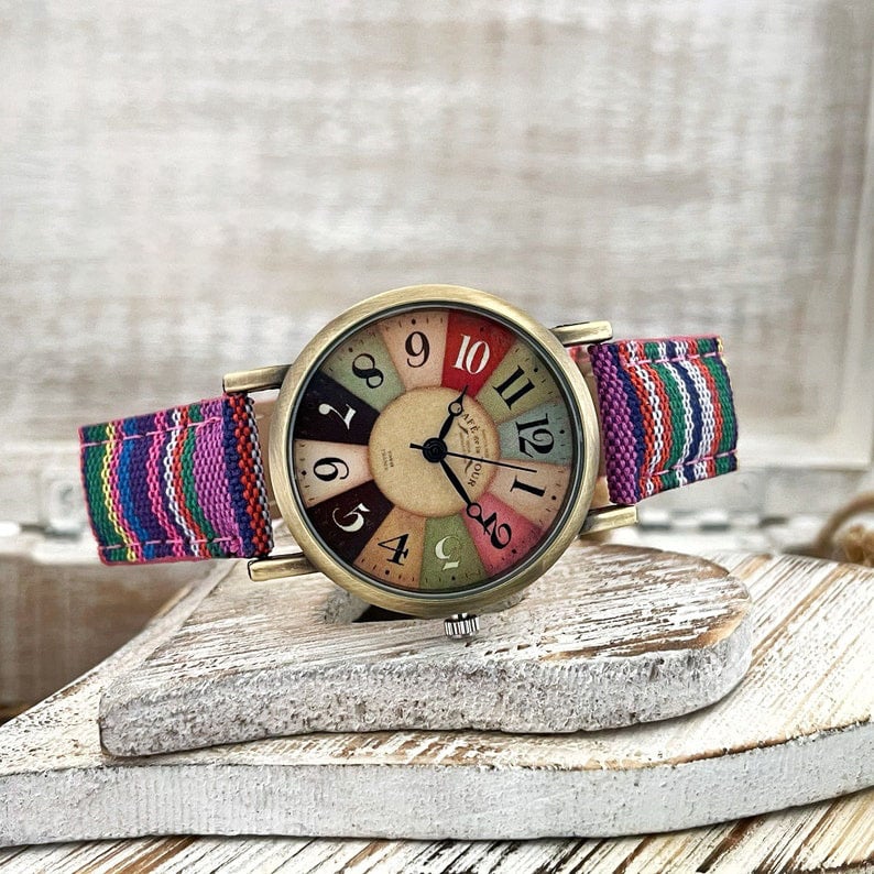 (🎉EARLY NEW YEAR SALE - 48% OFF)Watches for women with multicolour rainbow pattern🔥 Buy 2 Free Shipping!!!
