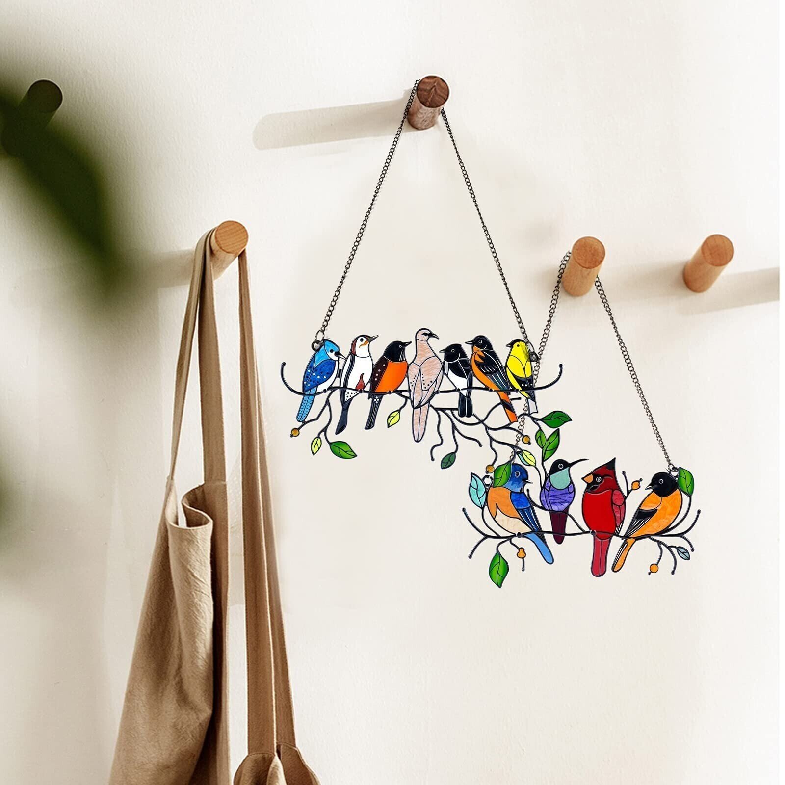 🔥Last Day Promotion - 49% OFF🔥Birds Stained Window Panel Hangings - Buy 2 Free Shipping