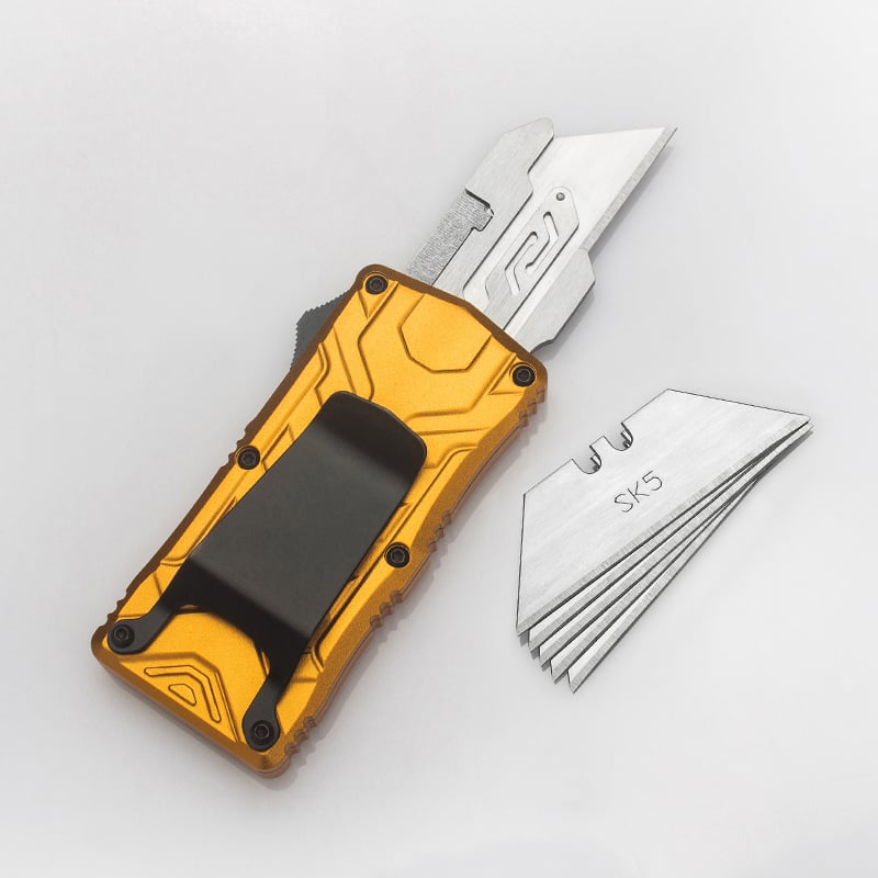 Aviation aluminum alloy handle replaceable blade straight jump utility knife