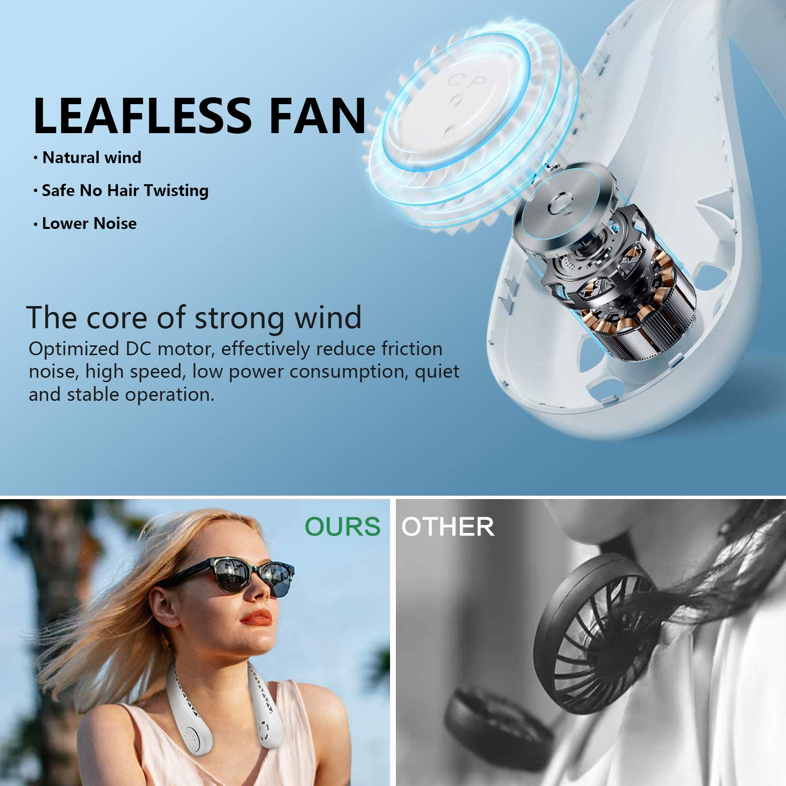 🔥(Last Day Promotion - 50% OFF)  2023 New Portable Neck Fan-BUY 2 FREE SHIPPING