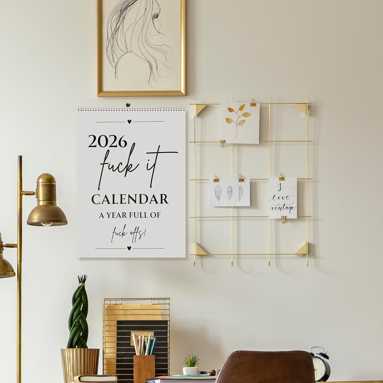 💥LAST DAY SALE 50% OFF💥Fu*k It 2026 Spiral Bound Wall Calendar