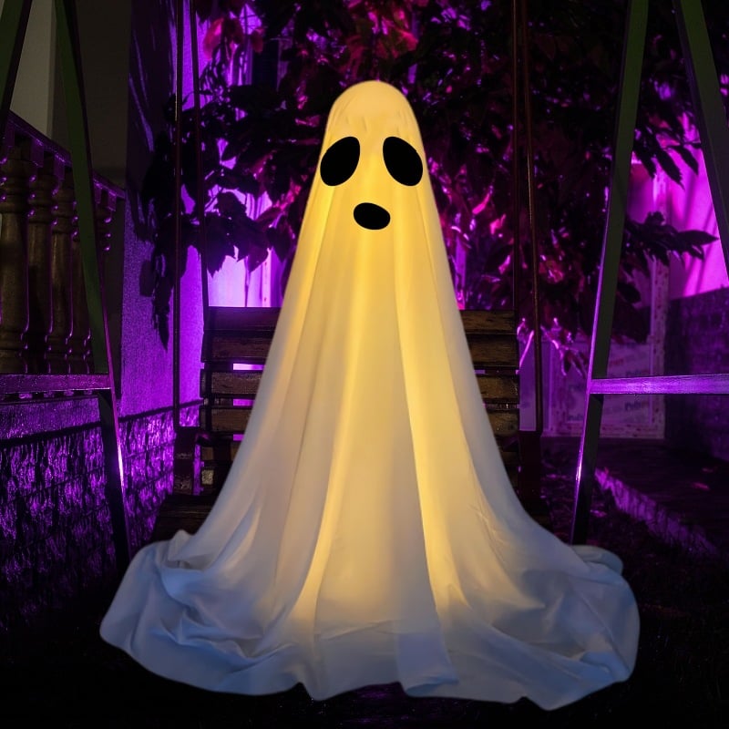 Halloween Spooky DIY Lit Ghost Decor