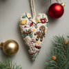 DIY herzförmiges handgesticktes Weihnachtsornament