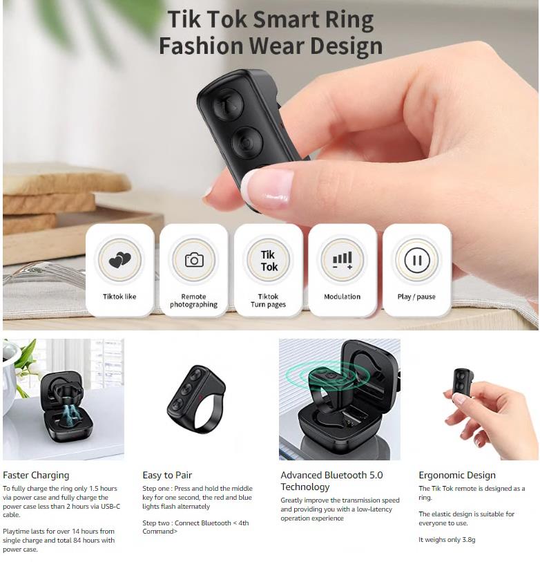 🔥Last Day Sale - 50% OFF🎁Bluetooth Remote Ring