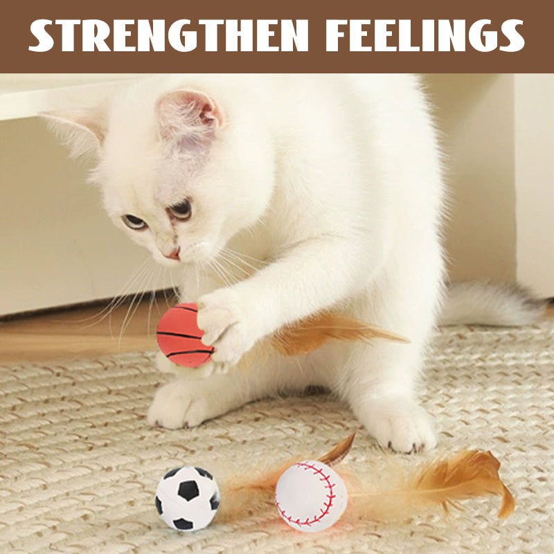 💥Only $9.99 Today😻Chicken Feather Elastic Ball Pet Toy