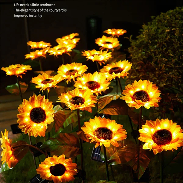 🎊HOT SALE🌻 Waterproof Solar Garden Sunflower Lamp (4 Pack&Buy 2 Free Shipping）