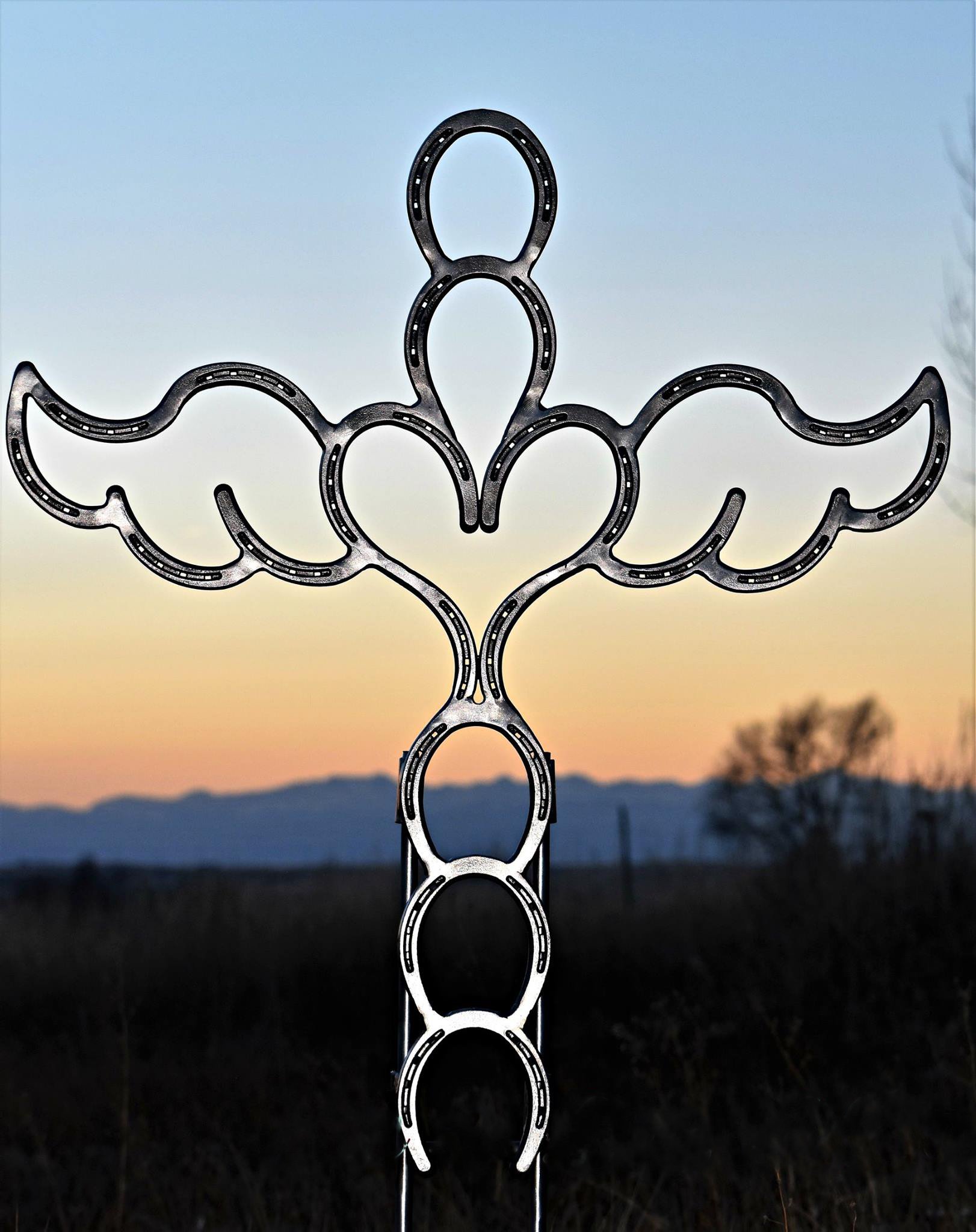 🔥Handmade Beautiful  Horseshoe Angel Cross