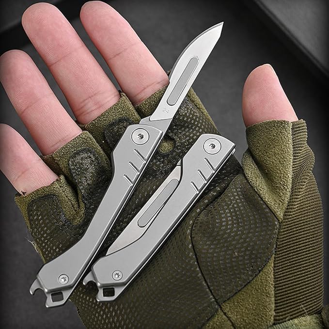 Folding Scalpel Knife with 10pcs Replaceable Blades