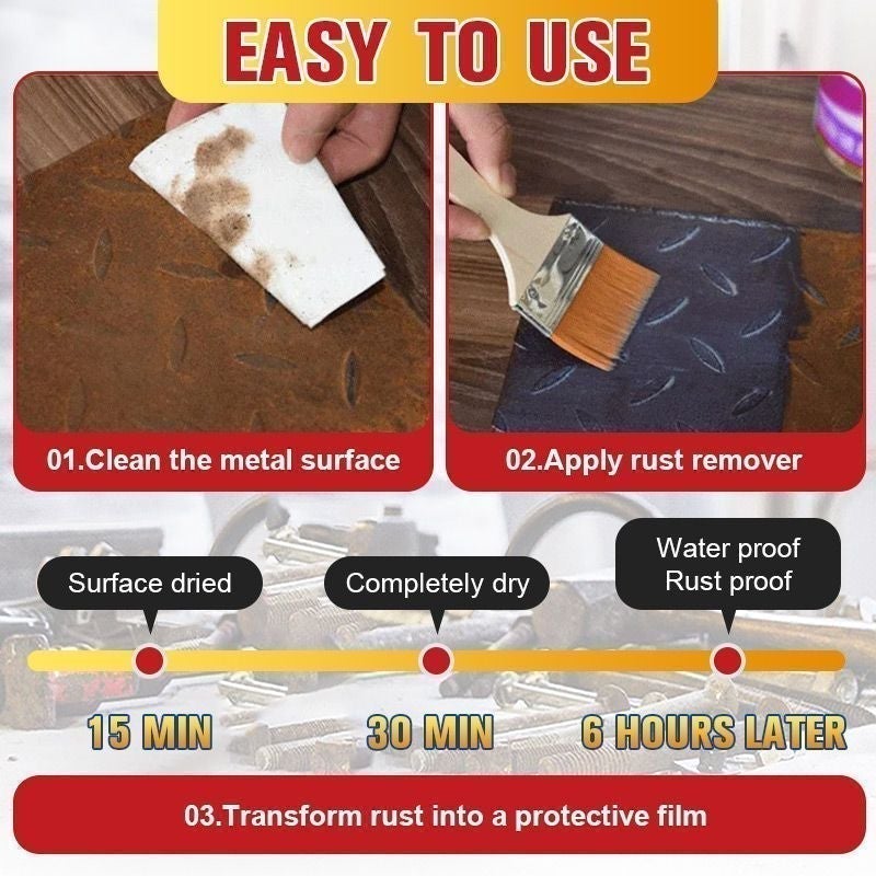 🔥Early Father's Day Sale - Save 70% 🎁Water-based Metal Rust Remover, Buy 3 Get 2 Free & Free Shipping