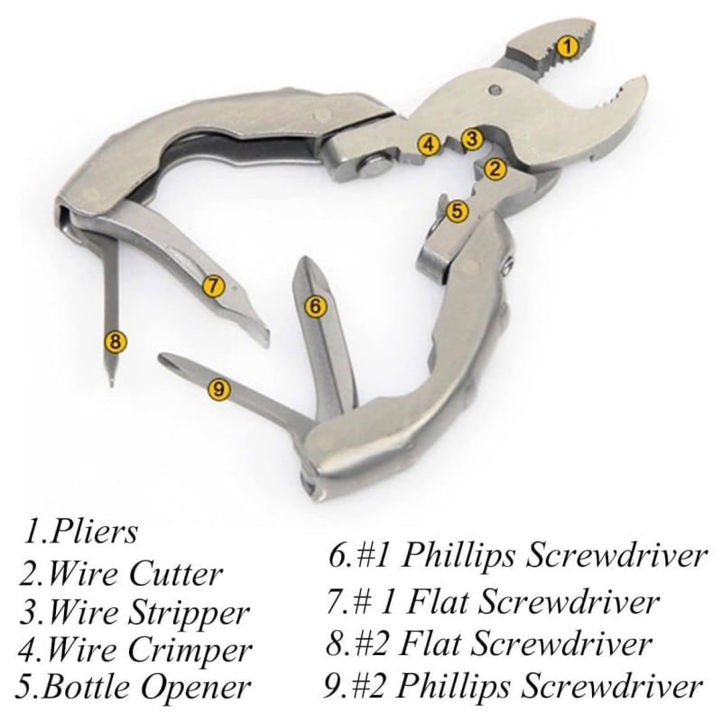 🌲Early Christmas Sale 48% OFF🎁Stainless Steel 9-in-1 Multitool with Screwdrivers, Pliers