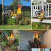 Iron rooster-Amazing detail and beautiful colours-Lawn & garden art