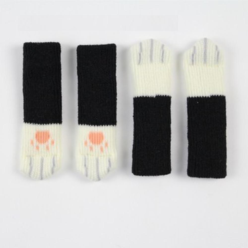 4 Pcs/Set Knit Flower Floor Protector Leg Sleeve Table Chair Foot Cover Socks