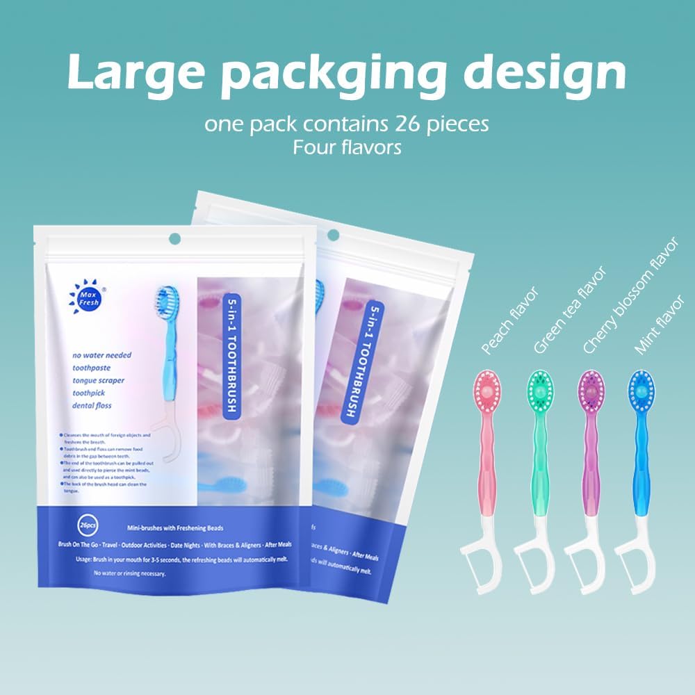 Last Day Promotion 70% OFF - 🔥5 in 1 Mini Toothbrush & Floss & Tongue Scraper & Toothpick Set