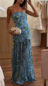 Women's Tube Top Fishtail Print Dress