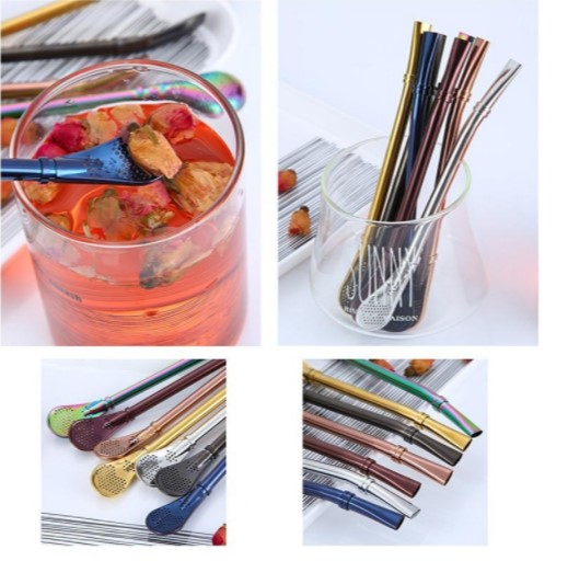 (🎄Christmas Promotion--48%OFF)Stainless Steel Drinking Straw Spoon(👍Buy 3 Get 2 Free)