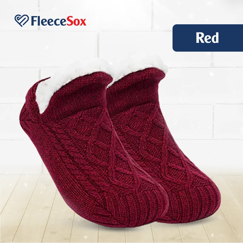 FleeceSox - Fleece-Lined Non-Slip Thermal Slippers Socks