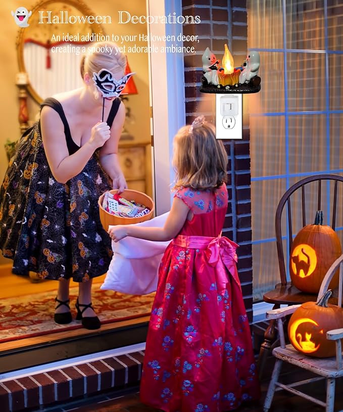 🎃Halloween Flash Sale 50% OFF🔥Ghost Campfire NightLight - Spooky Ghost Campfire Flickering Night Light - 3D LED