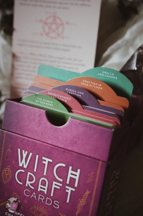 🔥LAST DAY 50% OFF-🔮Witchcraft Cards (60 Spellbinding Recipes, Charms, Sabbats & Magicks)