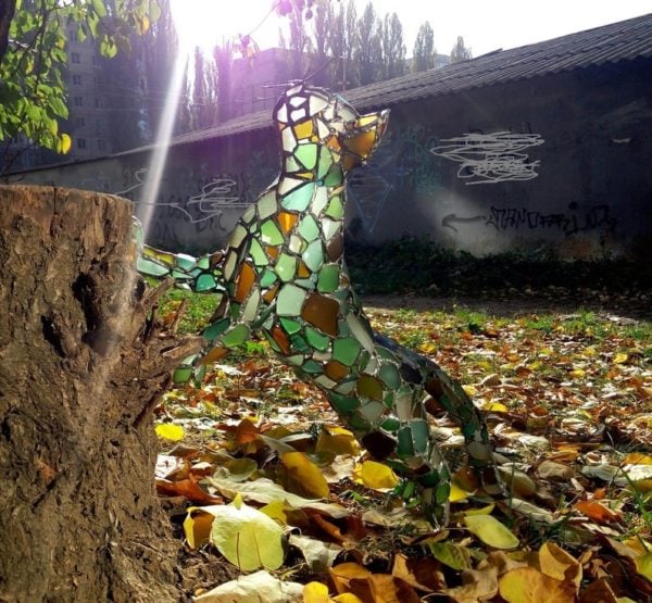 🔥Climbing Cat Stained Glass Figurine with Light