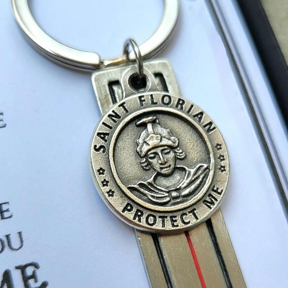 St. Florian Guardian Angel Keychain