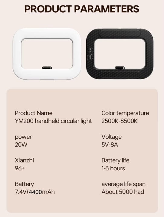 🎁TikTok Last Day Sale - 70% OFF🎉Rechargeable Selfie Portable Ring Light – Adjustable Bicolor Fill Light