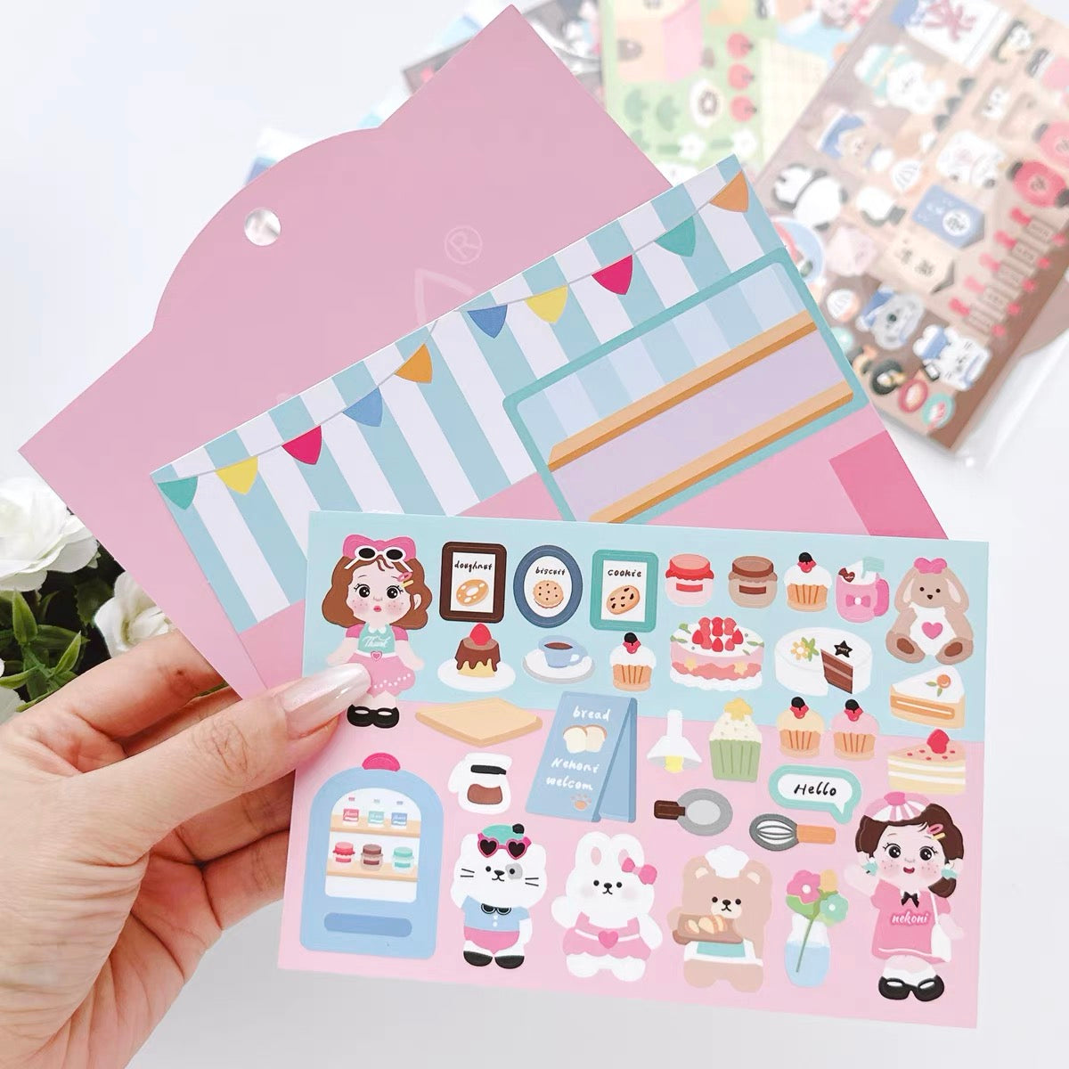 DIY Beach Party|Spring Outing|Dessert Shop|Sushi Restaurant Sticker Scenes