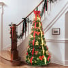 6FT Foldable Christmas Tree with LED Light and Ribbon