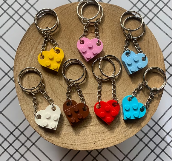 🔥💖Brick Heart Keychain Set