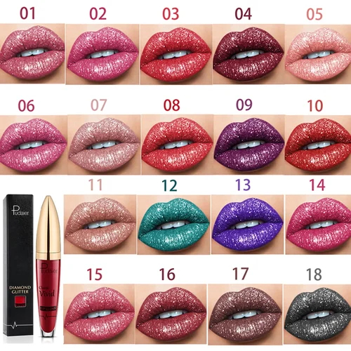 🎅EARLY XMAS SALE 70% OFF💖 Diamond Lip Gloss Matte To Glitter Liquid Lipstick Waterproof