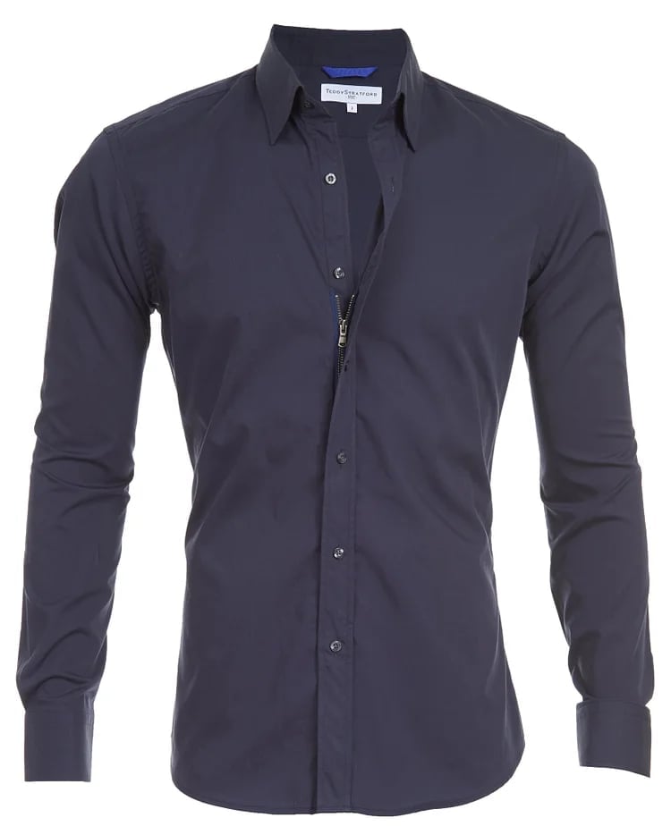 Oxford Stretch Zip Shirt (Buy 2 Free Shipping)