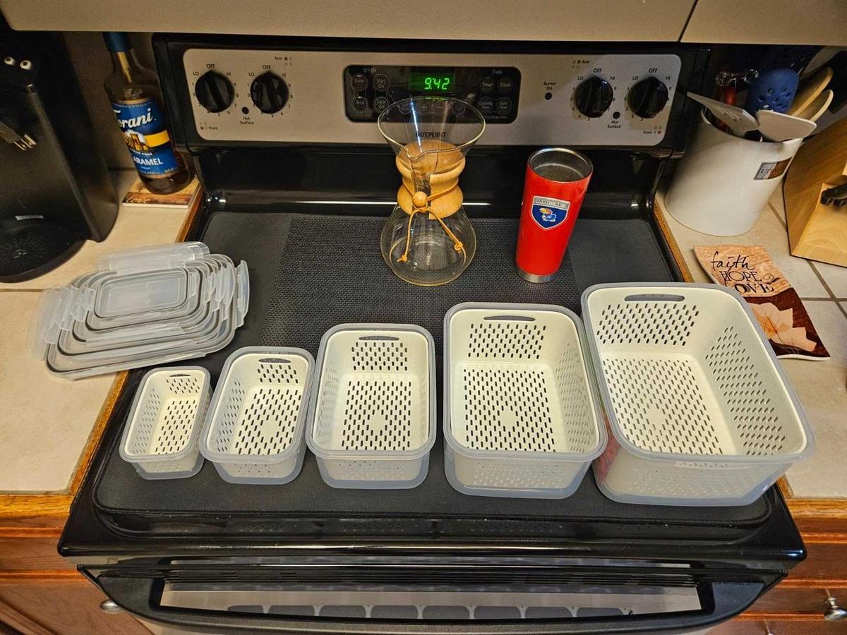 💖Mother's Day Sale 49% OFF🔥Household transparent plastic food storage box-Including drain basket💧