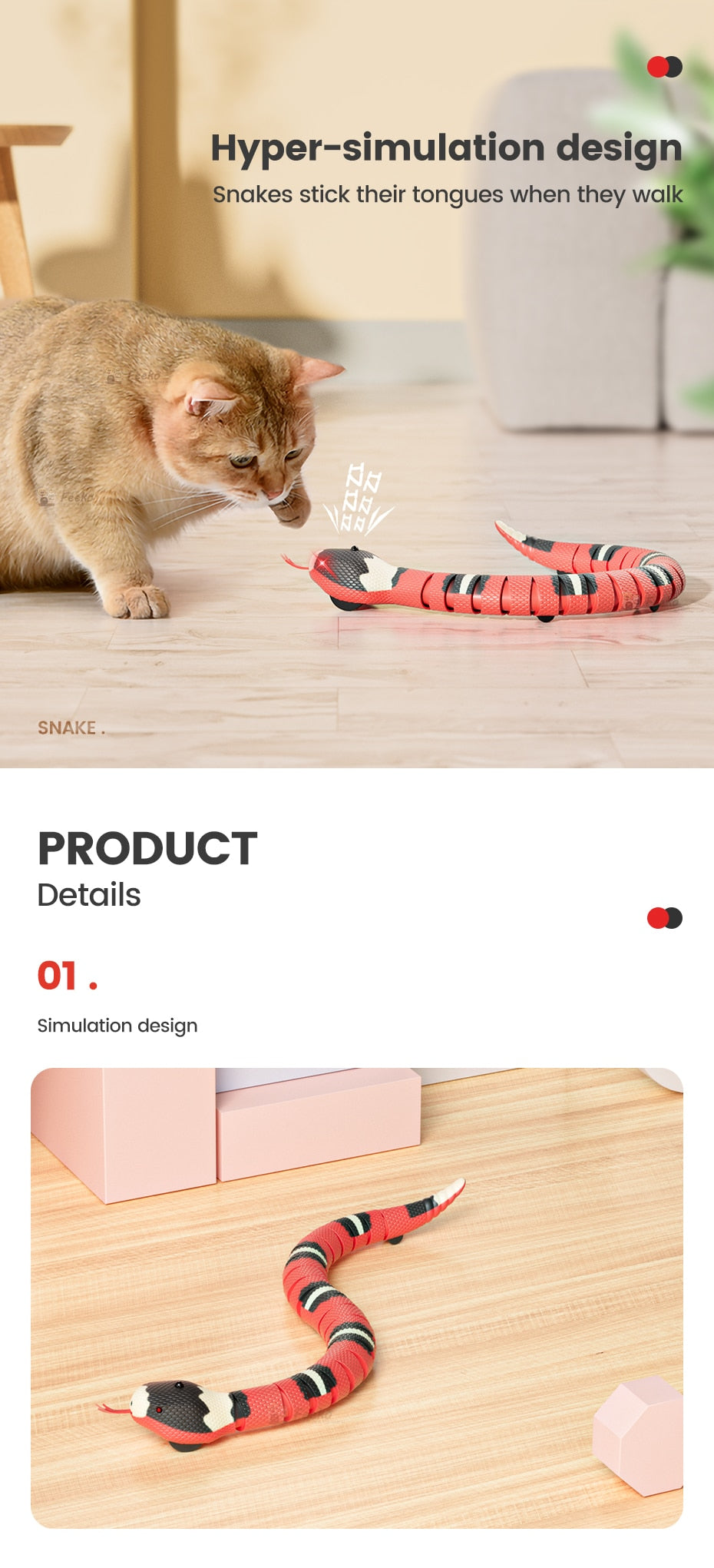 (Last Day Promotion - 50% OFF) Smart Sensing Snake Toy, BUY 2 FREE SHIPPING