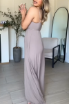 Women's Casual Solid Color Suspender Casual Wide Leg Jumpsuit