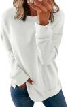 Dokotoo Women's Casual Crew Neck Sweatshirt Loose Soft Long Sleeve Pullover Tops