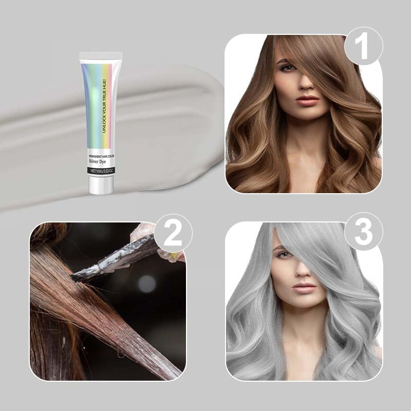 🔥Letzter Tag Verkauf 49% Rabatt🎁2-in-1 Natürliche Essenz Extrakt Silber Haarfärbemittel