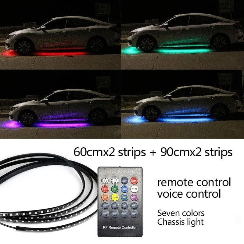 🔥Last Day Promotion 48% OFF-🎁-Car Chassis Flexible RGB Waterproof LED Strip Lights (4PCS)