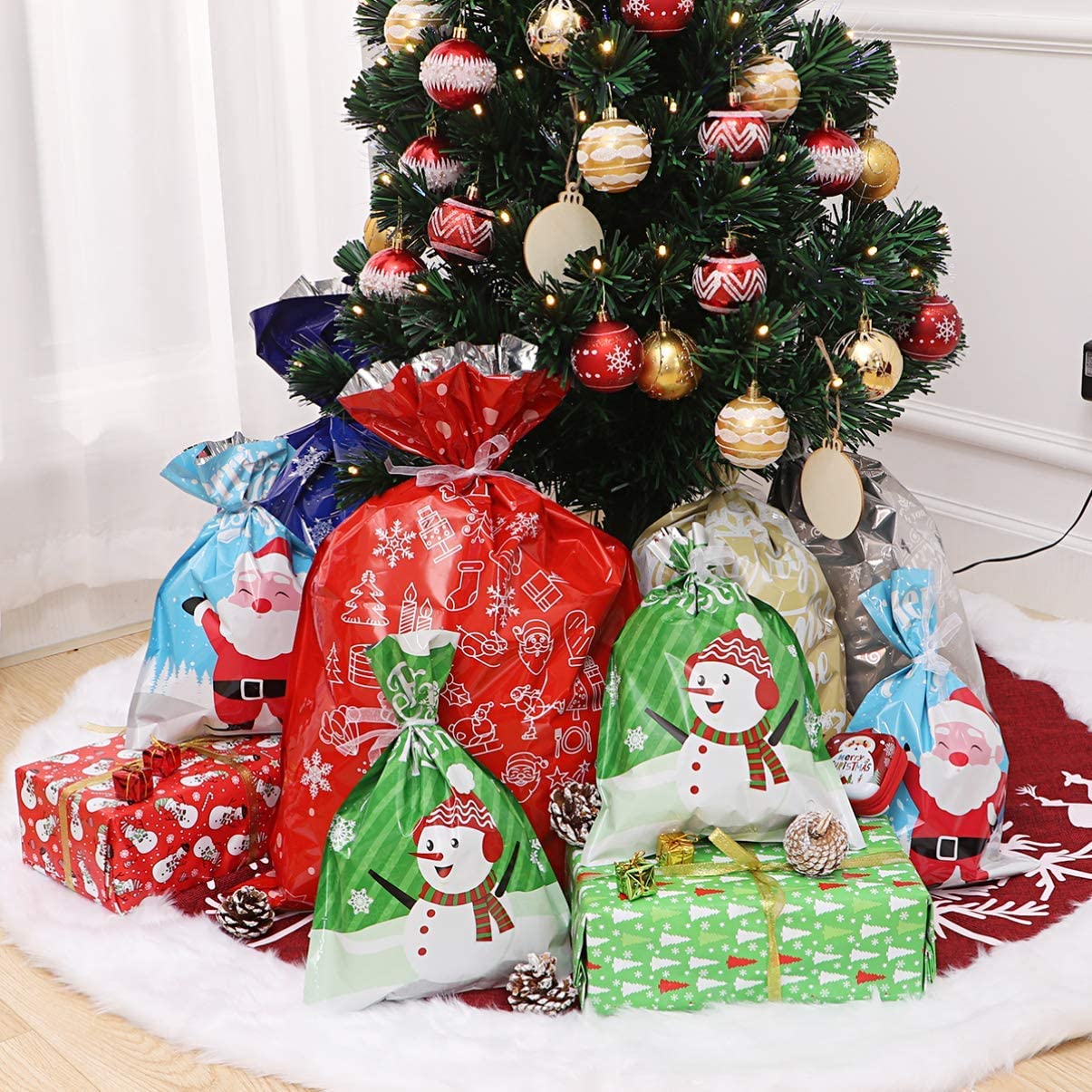 🔥Last Day Sale 60% OFF🔥Christmas Gift Bags with Colorful Drawstring