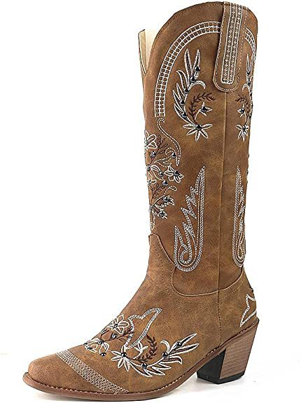 Embroidered Rhinestone Cowgirl Boots