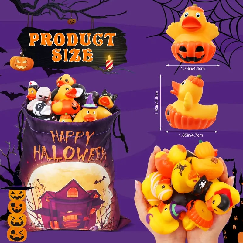 💥LAST DAY SALE 50% OFF💥24 Pcs Halloween Rubber Ducks in Bulk⚡BUY 2 FREE SHIPPING