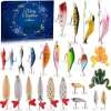 24 Days Christmas Countdown Fish Tackle Set &Fishing Challenge Map