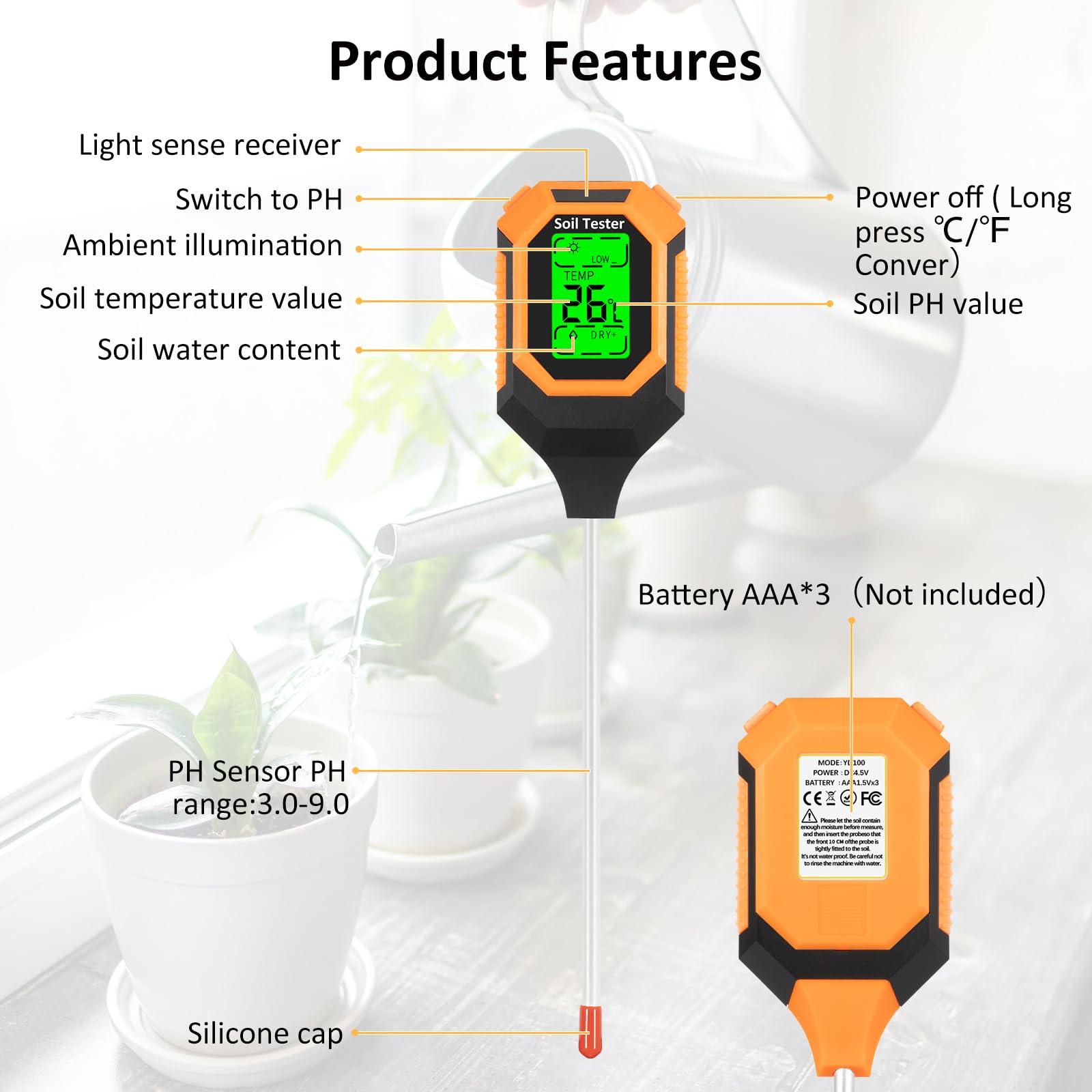 🌱4-in-1 Soil Tester