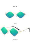 Women's Retro Diamond Metal Sunglasses